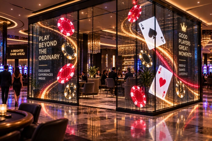 LED display in a casino interior