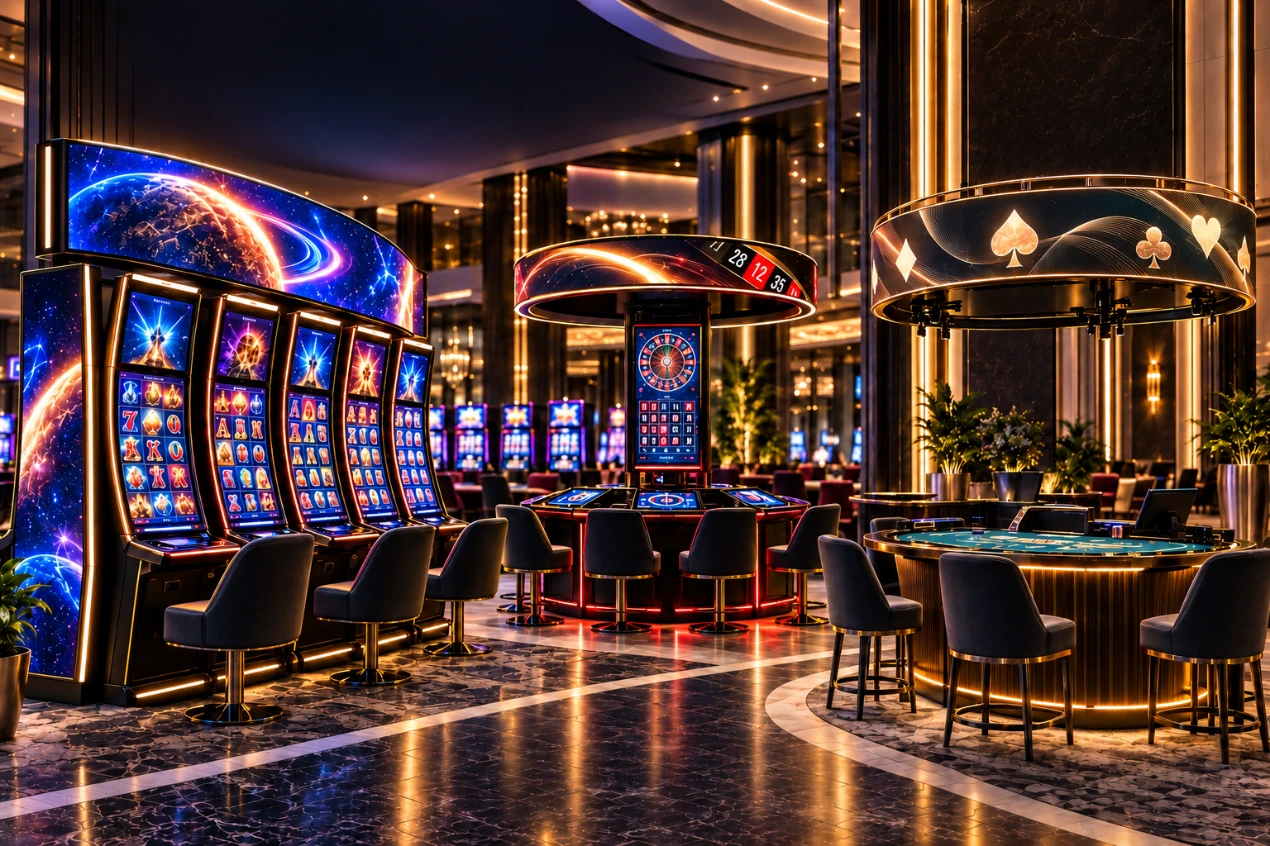 Casino marketing display showing promotional content